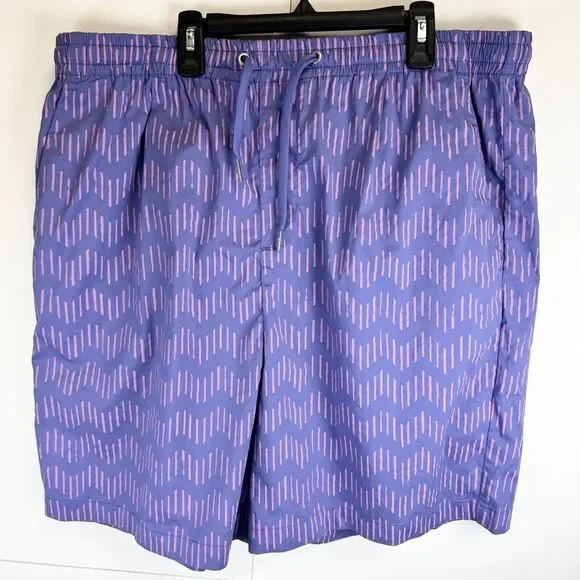ARMANI EXCHANGE AX Men's Zig-Zag Print Drawstring Shorts Sz: 36 NWT